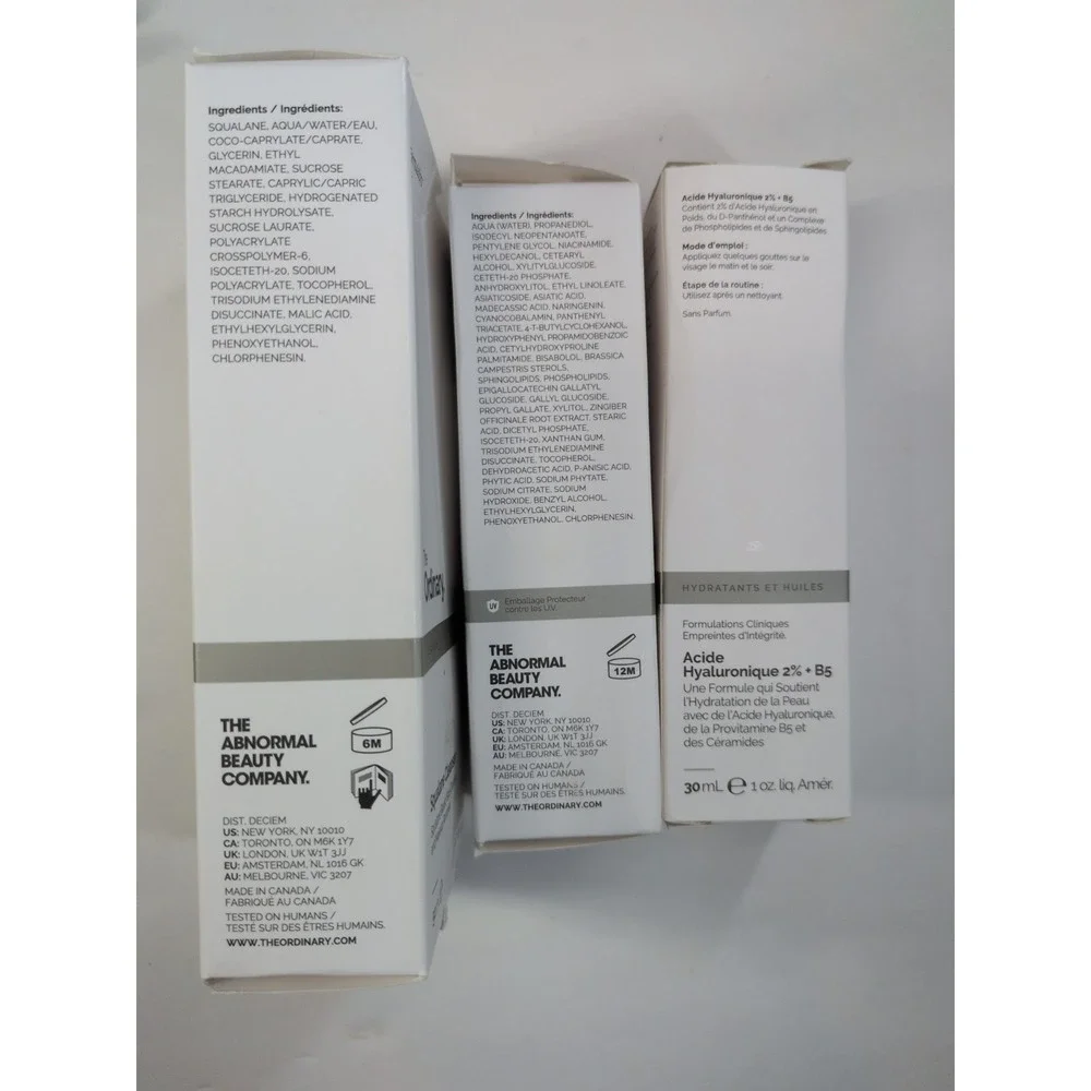 NIB LOT 3🩷The Ordinary Squalane Cleanser Soothing Barrier Serum Hyaluronic Acid